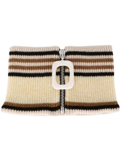 Shop Jw Anderson Knitted Neckband In Neutrals
