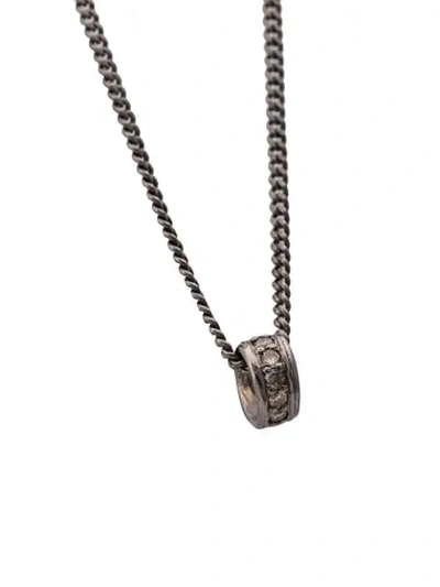 Shop Roman Paul Diamond Embellished Pendant Necklace In Silver