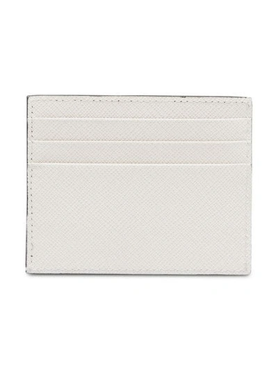 Shop Prada Saffiano Cardholder In White