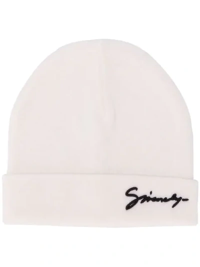 Shop Givenchy Signature Logo Beanie In White