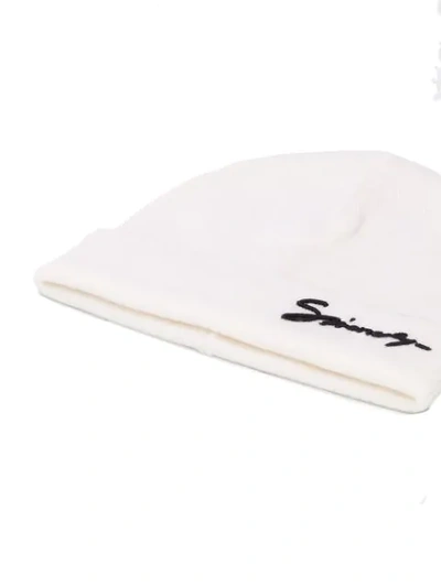 Shop Givenchy Signature Logo Beanie In White