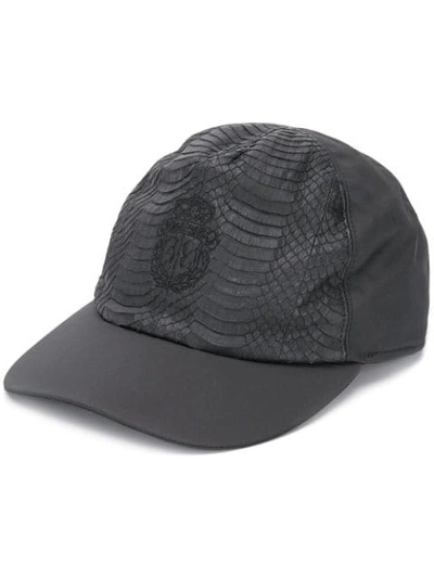 Shop Billionaire Embroidered Logo Cap In Black