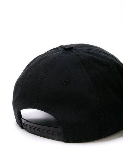 Shop Burberry Embroidered Logo Baseball Cap In Black