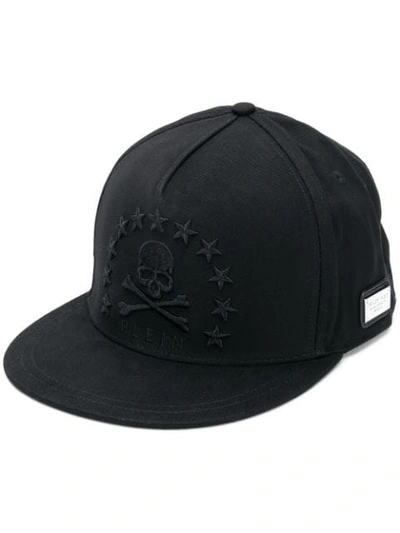 Shop Philipp Plein Logo Patch Cap - Black