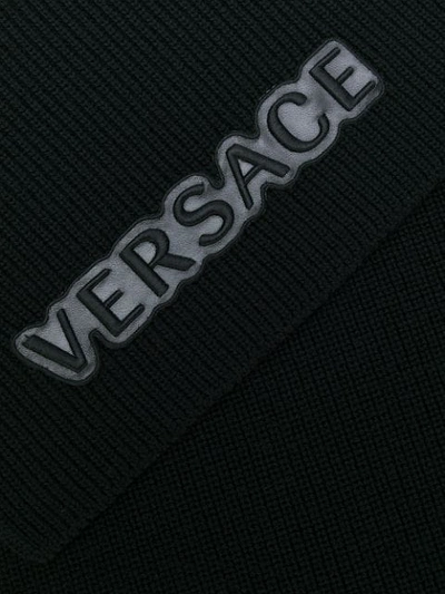 Shop Versace Elongated Wide Scarf In Black