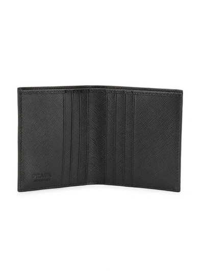 Shop Prada Leather Logo Wallet In Black