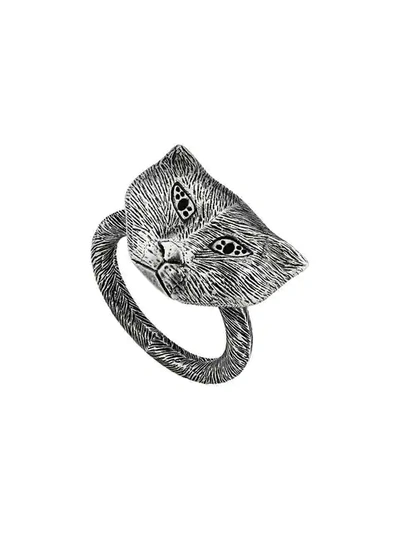 Shop Gucci Garden Silver Cat Ring - 8131 Silver