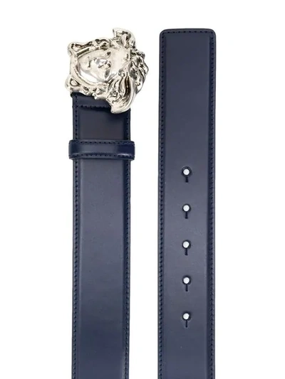 Shop Versace 3d Medusa Buckle Belt - Blue