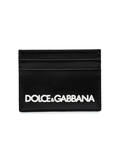 Shop Dolce & Gabbana Black Logo Leather Cardholder