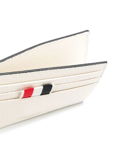 Shop Thom Browne Golf Intarsia Leather Note Cardholder In White