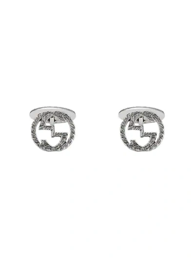 Shop Gucci Interlocking G Cufflinks In Silver