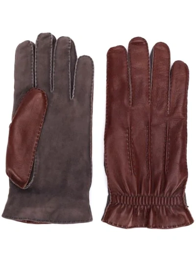 Shop Brunello Cucinelli Stitching Detail Gloves In Cp844 Brown