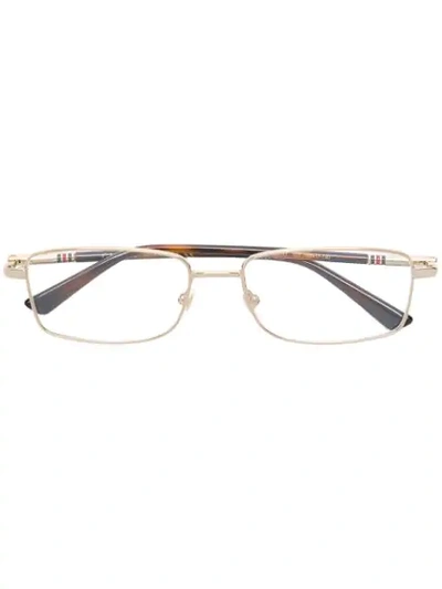 Shop Gucci Eyewear Rectangle Frame Glasses - Brown