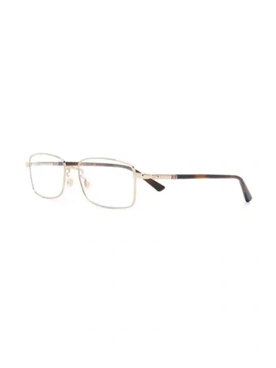 Shop Gucci Eyewear Rectangle Frame Glasses - Brown