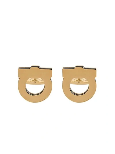 Shop Ferragamo Gancini Cufflinks In Gold