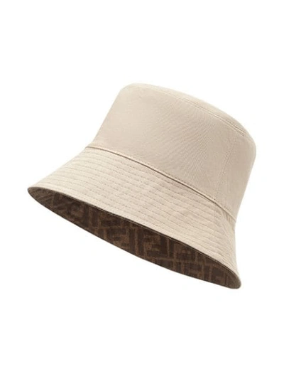 Shop Fendi Reversible Bucket Hat In Brown