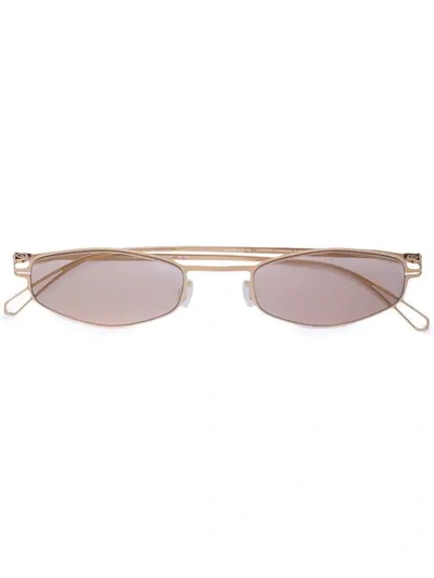 Shop Mykita Silver Sunglasses In Gold