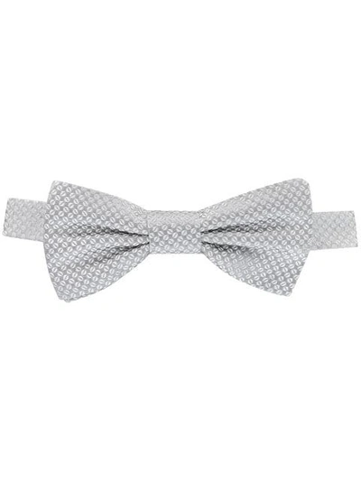 Shop Dolce & Gabbana Woven Patterned Bow Tie In Grey