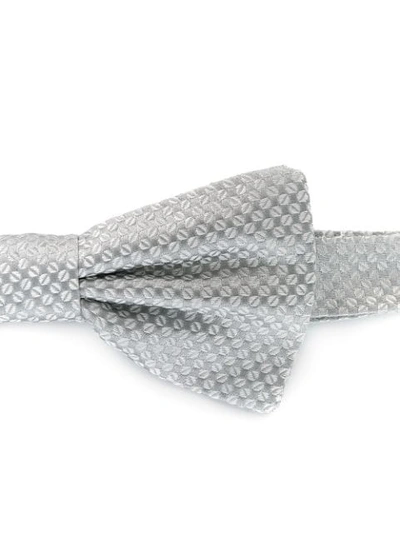 Shop Dolce & Gabbana Woven Patterned Bow Tie In Grey