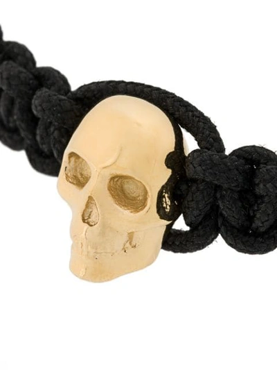 Shop Northskull Atticus Skull Macramé Bracelet In Black