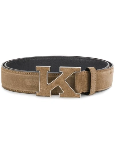 Shop Kiton K Belt In Neutrals