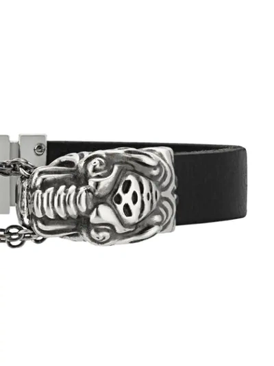 Shop Gucci Tiger Head Bracelet In Black