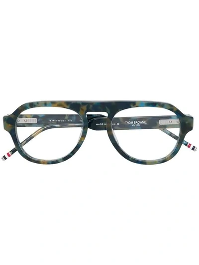 Shop Thom Browne Square Frame Glasses In Green