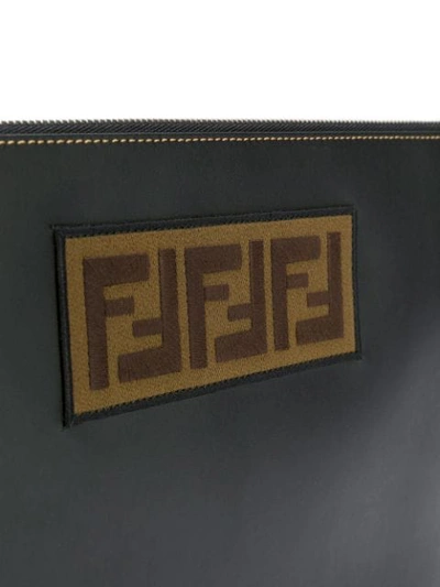 Shop Fendi Ff Logo Pouch In Black
