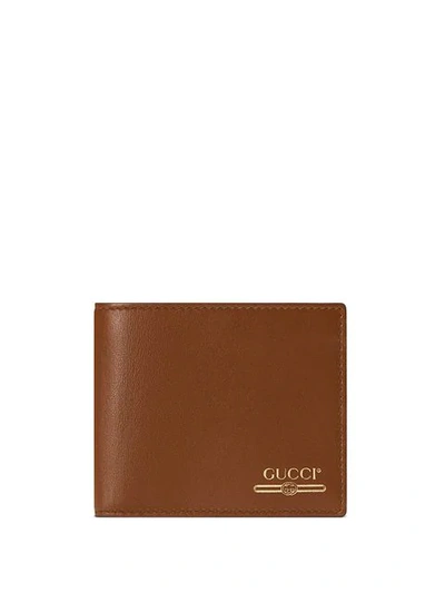 Shop Gucci Logo Cardholder In Brown