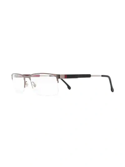 Shop Carrera Rectangle Frame Glasses In Silver
