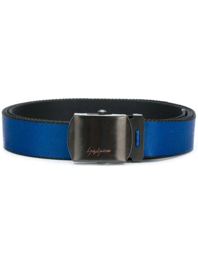 Shop Yohji Yamamoto Logo Belt In Blue