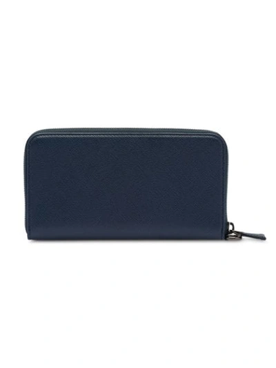 Shop Prada Saffiano Leather Document Holder In Blue