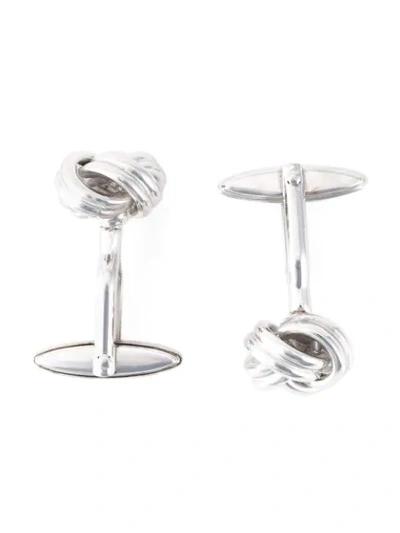 Shop Lanvin Knotted Cufflinks - Metallic