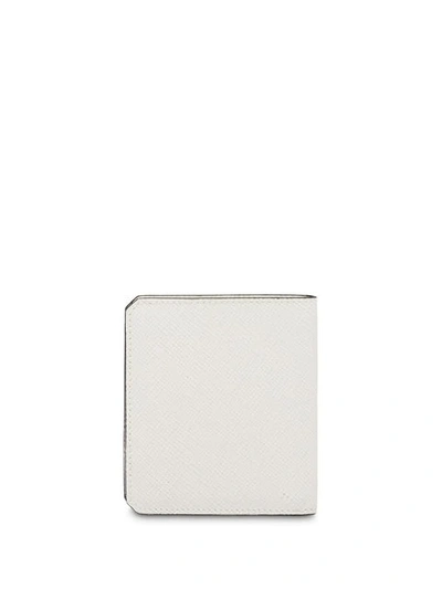 Shop Prada Logo Plaque Wallet In White