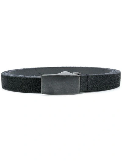 Shop Yohji Yamamoto Skinny Textured Belt In Black