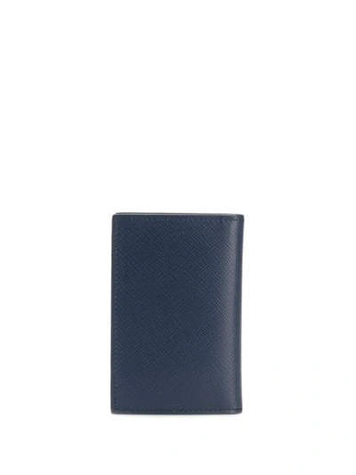 Shop Prada Logo Plaque Card Holder In Blue
