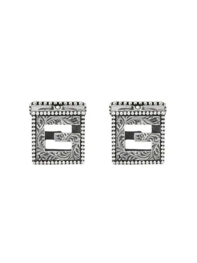 Shop Gucci Square G Cufflinks - Silver