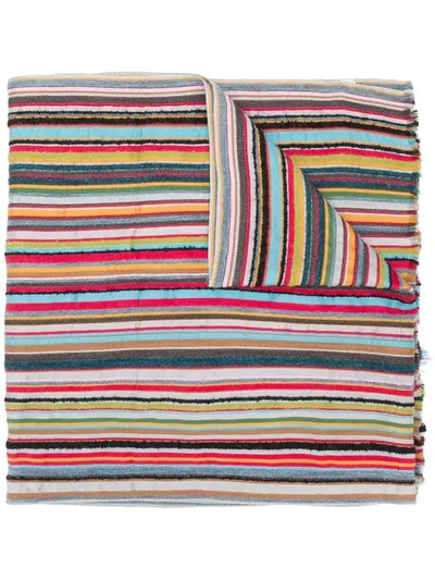 Shop Paul Smith Striped Scarf In Multicolour