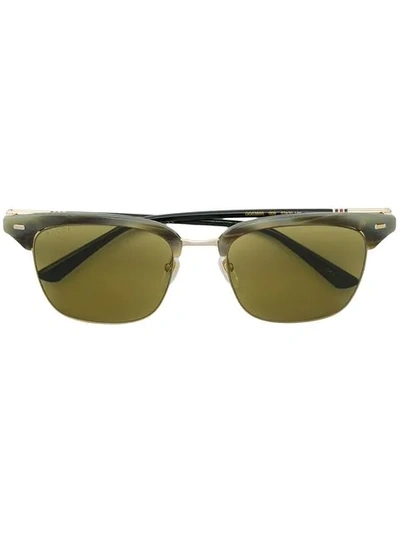 Shop Gucci Clubmaster Style Sunglasses In Grey