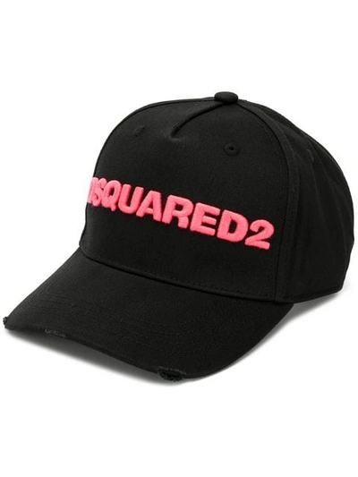 Shop Dsquared2 Contrast Logo Baseball Cap In Black