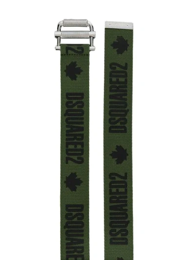 Shop Dsquared2 Logo Print Belt In Green