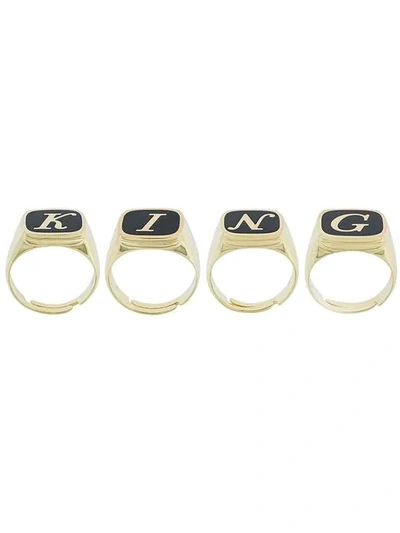Shop Dolce & Gabbana King Ring Set In Black