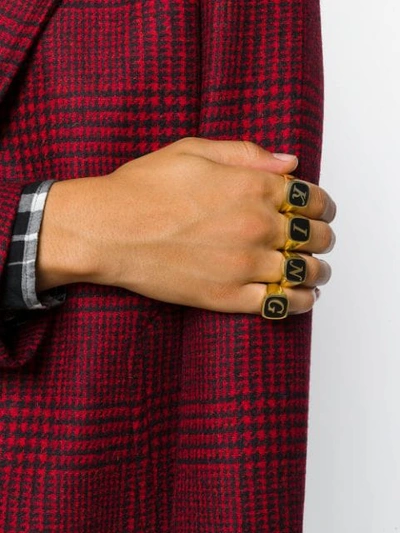 Shop Dolce & Gabbana King Ring Set In Black