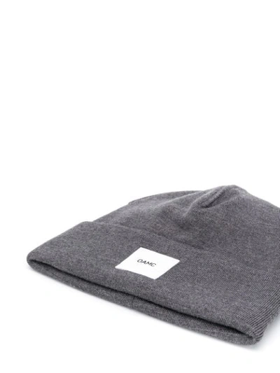 Oamc Logo Patch Beanie In Grey