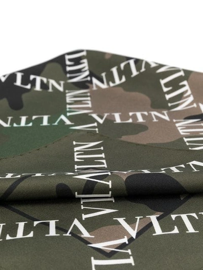 Shop Valentino Vltn Camouflage Print Scarf In Green