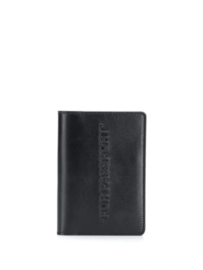Shop Off-white Slogan Passport Holder In Black