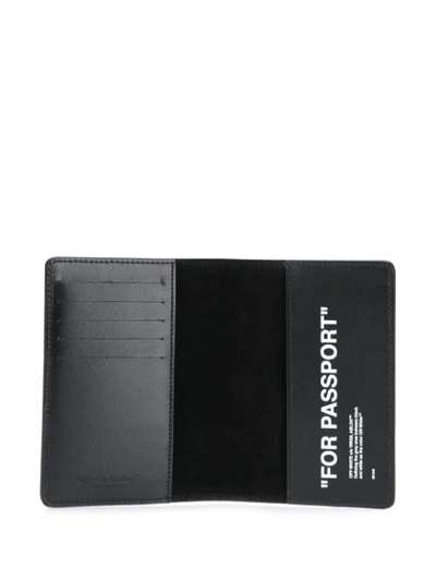 Shop Off-white Slogan Passport Holder In Black