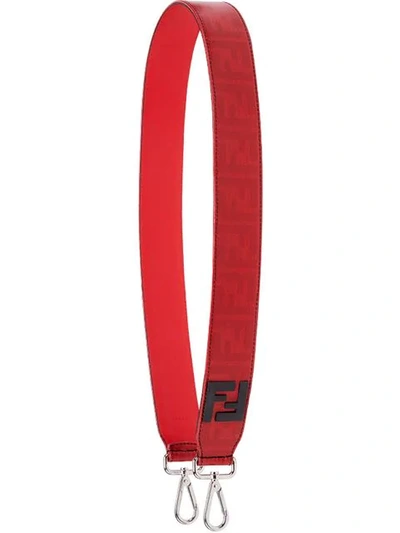 Shop Fendi Logo Shoulder Strap In Red