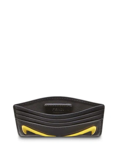 Shop Fendi Business Card Holder In F025g-black+sunflower