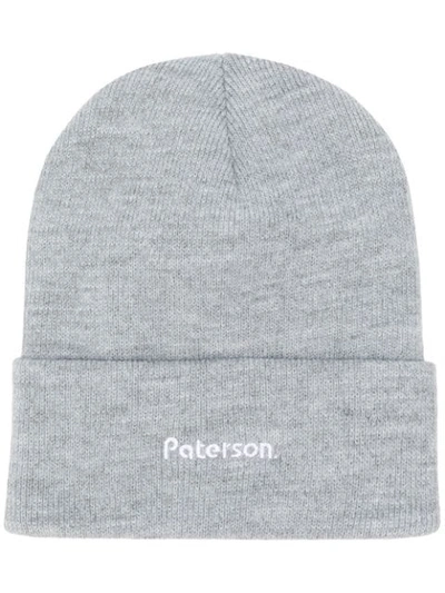 Shop Paterson . Embroidered Logo Beanie - Grey